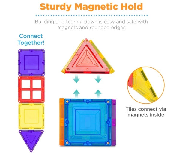 60 piece magnetic mini tiles for kids