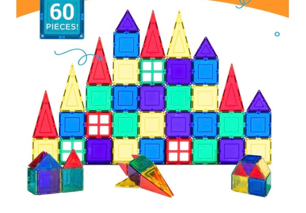 60 piece magnetic mini tiles for kids